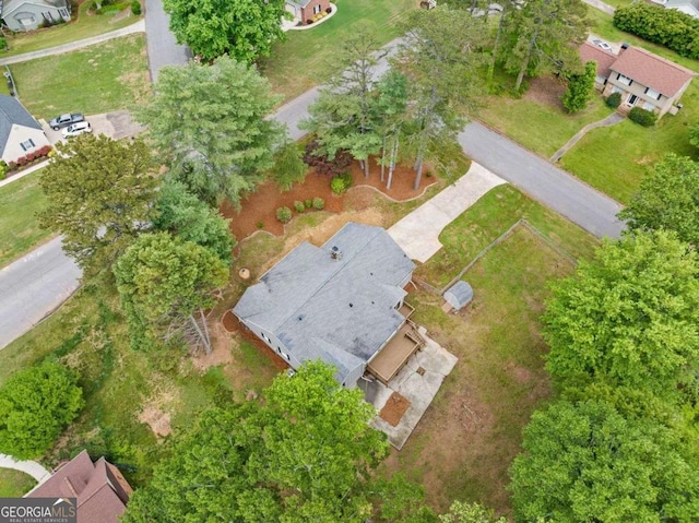 aerial view with a residential view