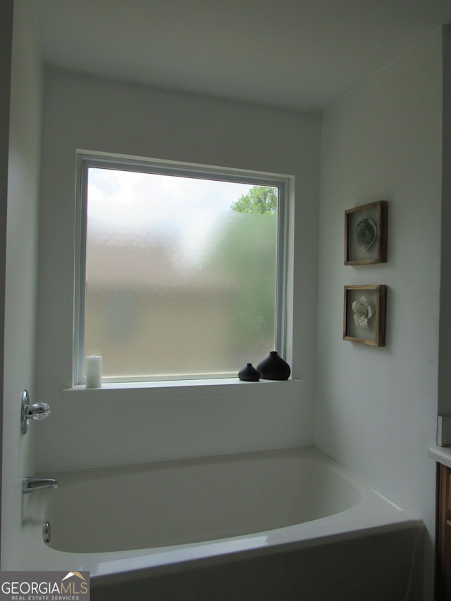 bathroom featuring a washtub