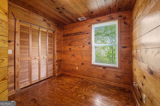 361 Meadow Ln, Talking Rock, GA 30175 - unfurnished bedroom with wood ceiling and wooden walls