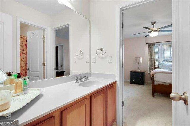 233 Hampton Station Blvd, Canton, GA 30115 - bathroom with vanity and ceiling fan