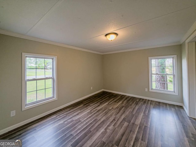 168 Chapman St Unit 1And16, Norman Park, GA 31771 - spare room with baseboards, ornamental molding, and dark wood-type flooring