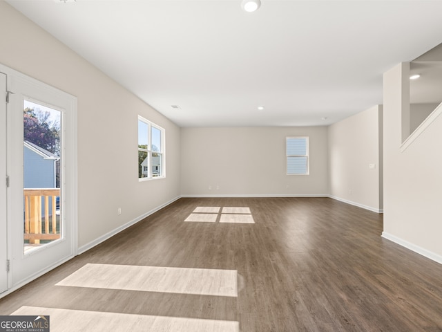 8230 Coldstream Dr, Fairburn, GA 30213 - empty room with wood finished floors and recessed lighting