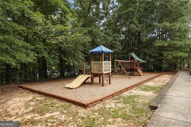 view of community jungle gym