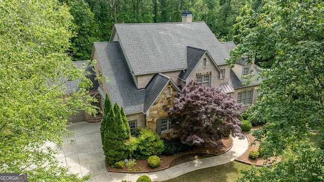 view from above of property