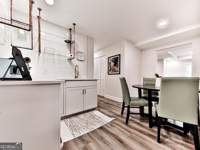 1141 Addington Ln, Waleska, GA 30183 - interior space with a sink, wood finished floors, recessed lighting, and baseboards