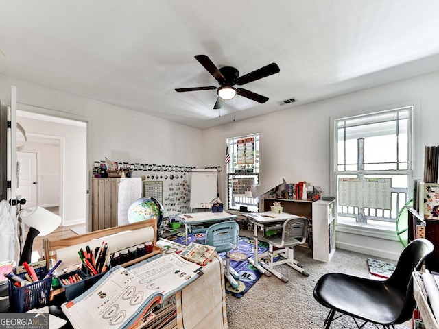 1141 Addington Ln, Waleska, GA 30183 - interior space with ceiling fan and visible vents