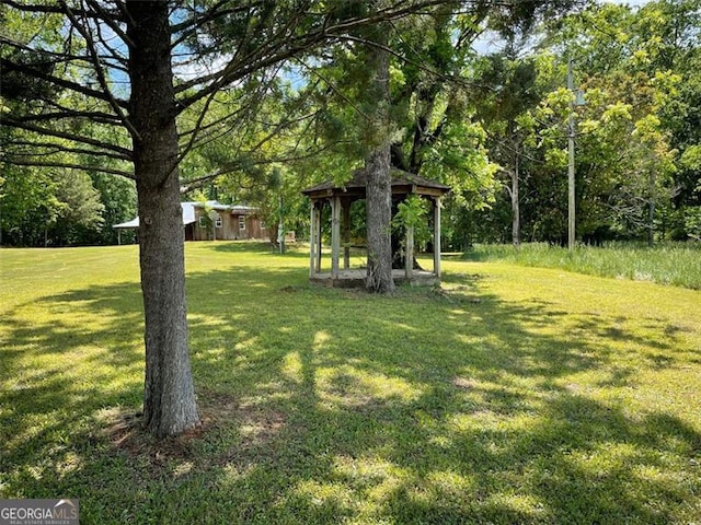 view of yard featuring a gazebo