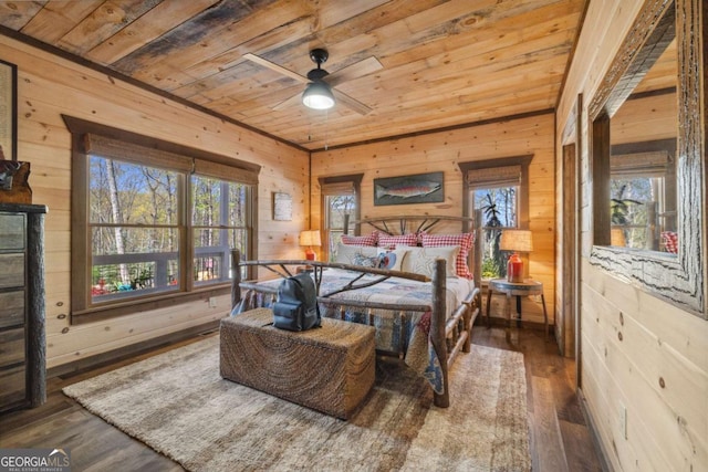 194 Blue Sky Overlook, Blue Ridge, GA 30513 - bedroom with wood walls, wood finished floors, and wood ceiling