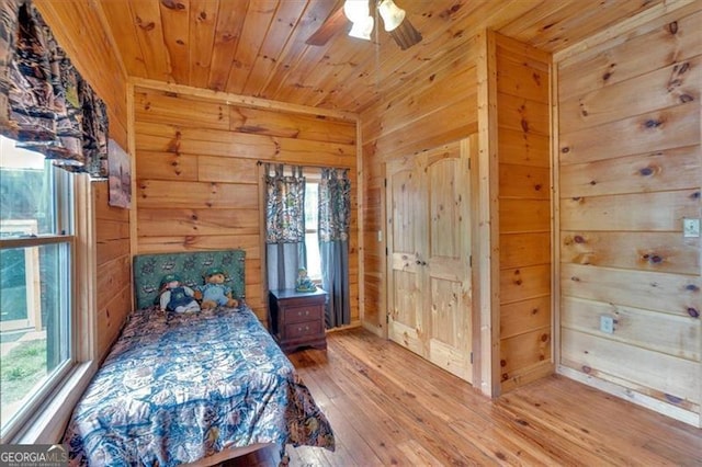2791 Back Valley Rd, Lyerly, GA 30730 - bedroom featuring wood walls, multiple windows, and wooden ceiling