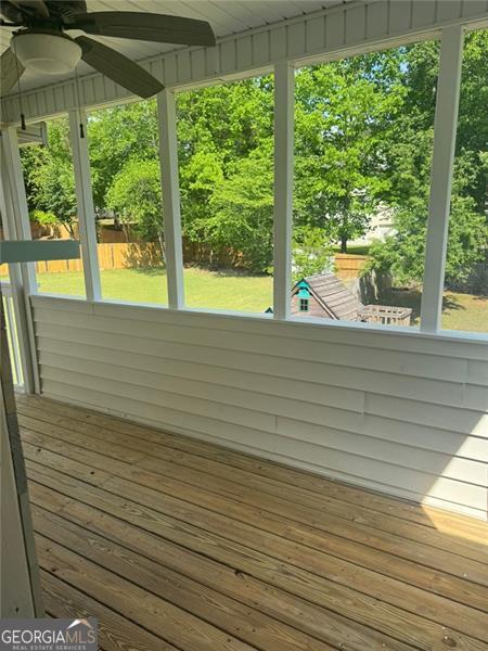 955 Tributary Way, Dacula, GA 30019 - deck with a ceiling fan