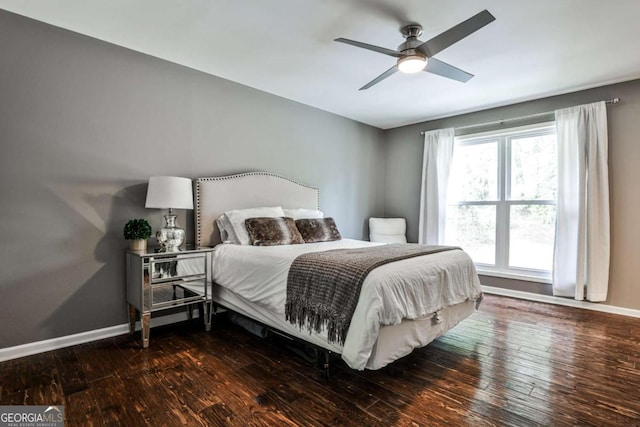 2302 Colonial Dr NE, Brookhaven, GA 30319 - bedroom featuring ceiling fan, hardwood / wood-style floors, and baseboards