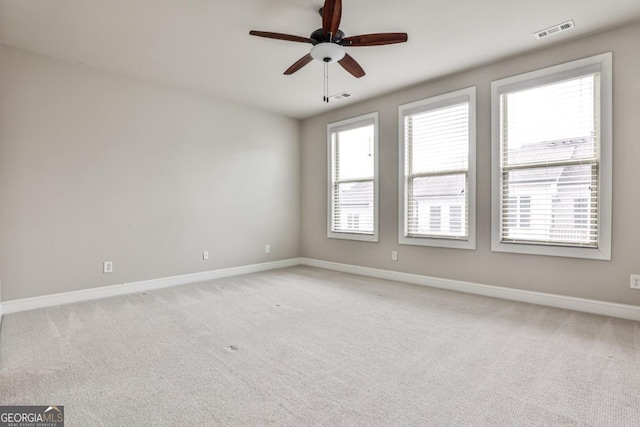 247 Franklin Rd, Atlanta, GA 30342 - empty room featuring visible vents, ceiling fan, light carpet, and baseboards