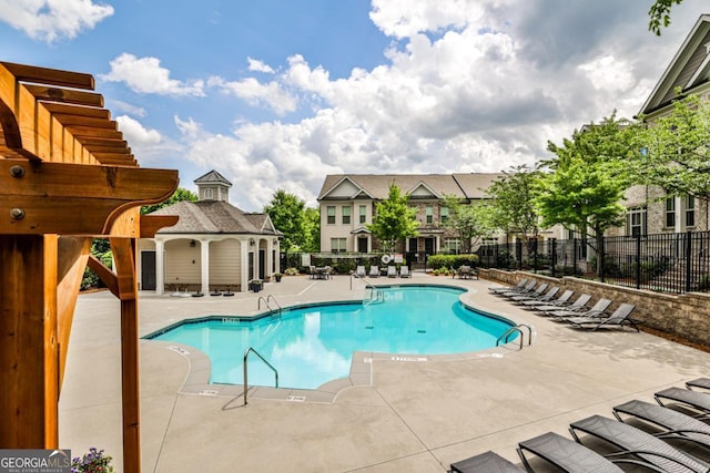 247 Franklin Rd, Atlanta, GA 30342 - pool featuring fence and a patio