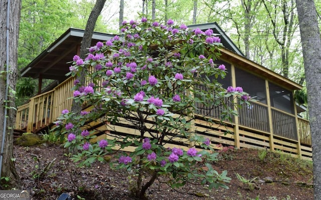 767 Robertson Cir, Blairsville, GA 30512 - view of property exterior featuring a sunroom