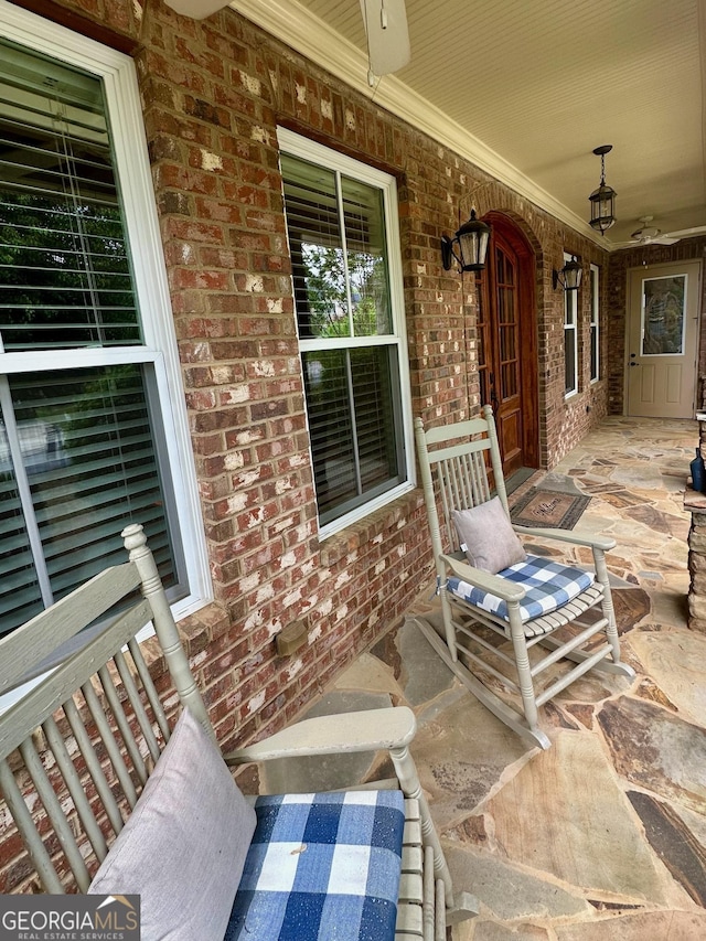 3397 Holly Glen Dr, Dacula, GA 30019 - view of patio featuring a porch and ceiling fan