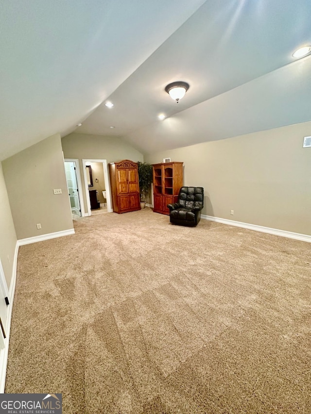 3397 Holly Glen Dr, Dacula, GA 30019 - additional living space with carpet floors, recessed lighting, baseboards, and lofted ceiling