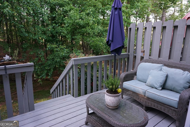 2566 Summit Cove Dr, Duluth, GA 30097 - wooden terrace with outdoor lounge area