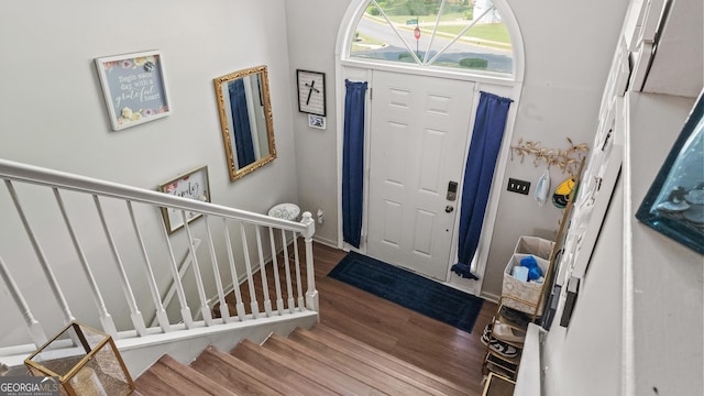 1401 Aberdeen Ct, Mcdonough, GA 30253 - foyer entrance featuring wood finished floors and stairway