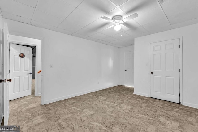276 Greentree Pkwy, Macon, GA 31220 - interior space with baseboards, a ceiling fan, and a paneled ceiling