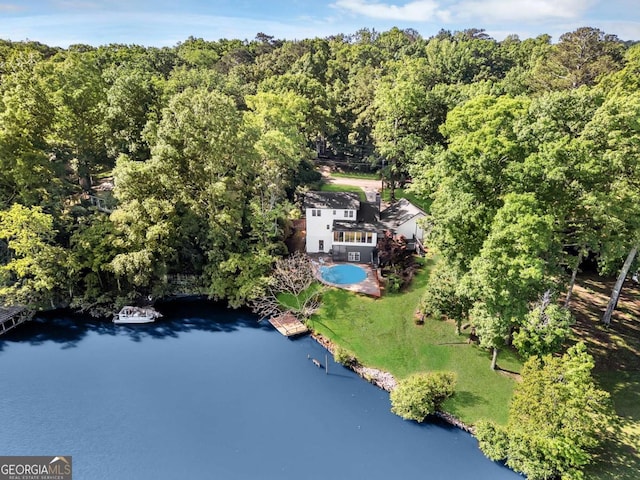 276 Greentree Pkwy, Macon, GA 31220 - drone / aerial view with a water view and a forest view