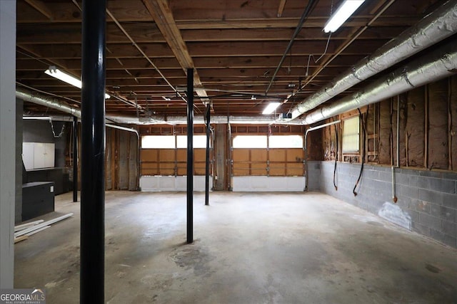 basement featuring a garage