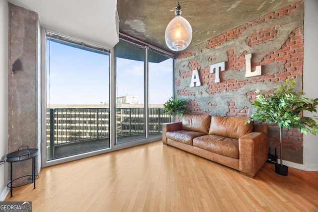 400 W Peachtree St NW Unit 3614, Atlanta, GA 30308 - interior space featuring expansive windows, wood finished floors, and baseboards