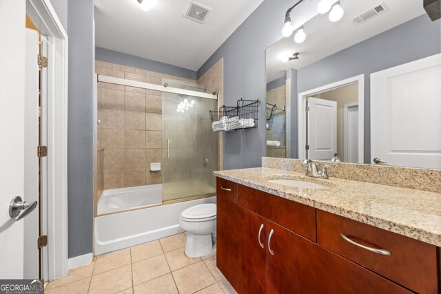 400 W Peachtree St NW Unit 3614, Atlanta, GA 30308 - full bathroom with toilet, tile patterned flooring, visible vents, and vanity