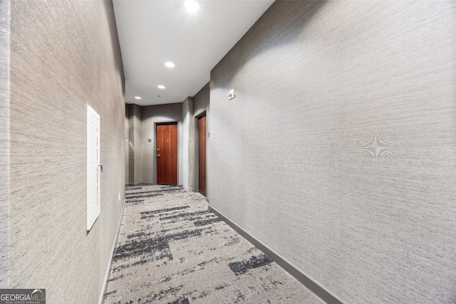 400 W Peachtree St NW Unit 3614, Atlanta, GA 30308 - hall with recessed lighting and carpet flooring