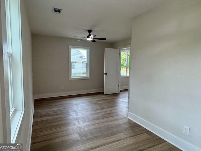 101 Newsome St, Union Point, GA 30669 - empty room featuring baseboards, ceiling fan, and wood finished floors