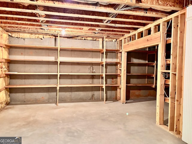 view of unfinished below grade area