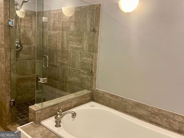 296 Fairview Ct, Jasper, GA 30143 - bathroom featuring a shower stall and a garden tub