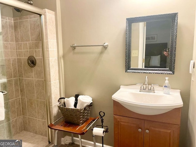 296 Fairview Ct, Jasper, GA 30143 - bathroom with visible vents, a shower stall, and vanity