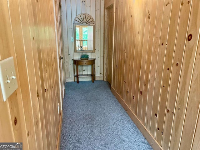 296 Fairview Ct, Jasper, GA 30143 - corridor with carpet flooring and wooden walls
