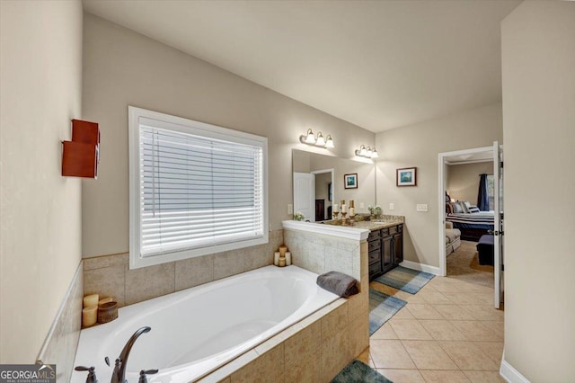 2376 Roberts View Trl, Buford, GA 30519 - full bath with baseboards, ensuite bathroom, a bath, tile patterned floors, and vanity