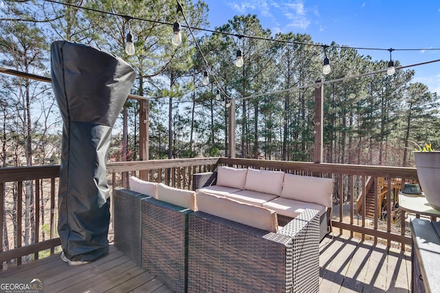 97 Fieldstone Ln, Dallas, GA 30132 - deck with an outdoor hangout area