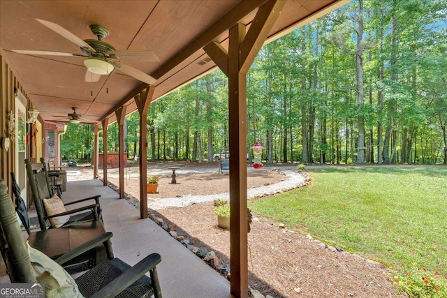712 Honeysuckle Ln, Temple, GA 30179 - view of patio / terrace featuring ceiling fan
