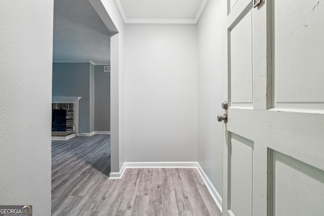 2930 Parc Lorraine, Lithonia, GA 30038 - corridor with baseboards, ornamental molding, and wood finished floors