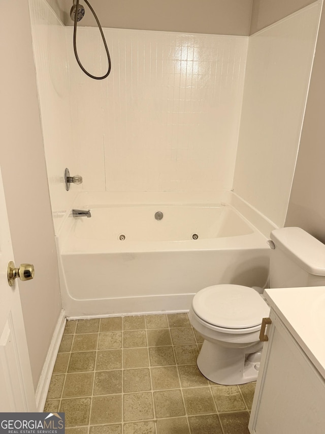 6433 Wellington Chase Ct, Lithonia, GA 30058 - bathroom featuring vanity, tile patterned flooring, toilet, and shower / tub combination