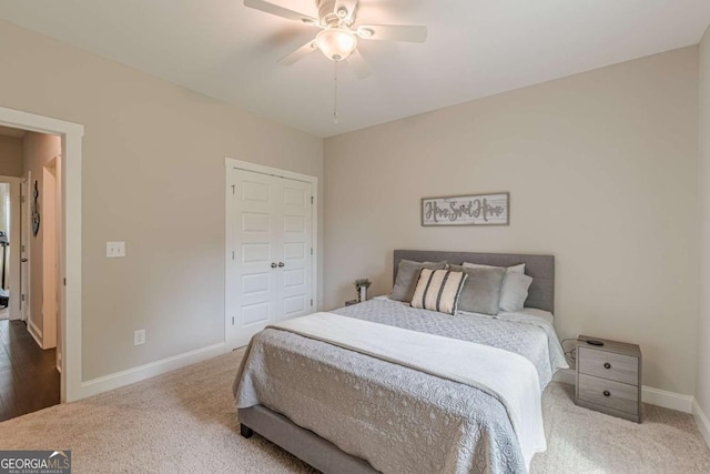 21 E Field St, Newnan, GA 30263 - carpeted bedroom featuring baseboards and ceiling fan