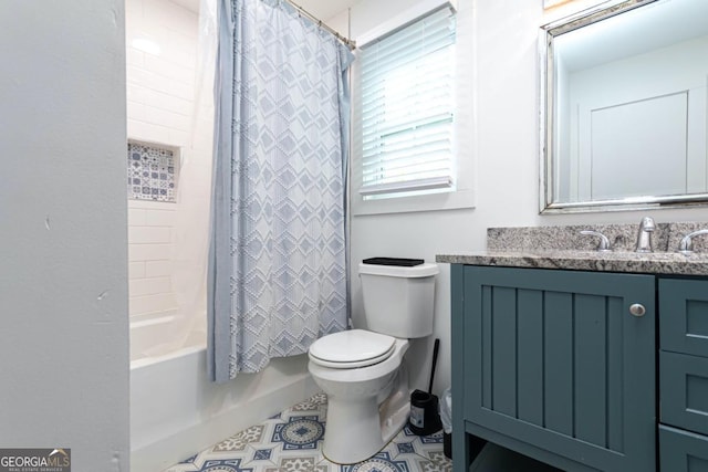 398 NW Wester Blvd, Atlanta, GA 30314 - bathroom with toilet, shower / bath combo with shower curtain, and vanity