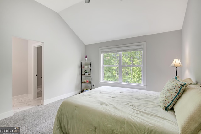 34 Oakleigh Trl, Newnan, GA 30265 - carpeted bedroom with baseboards and vaulted ceiling