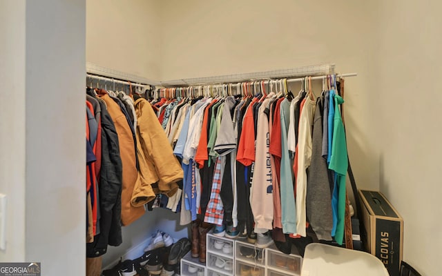 view of walk in closet