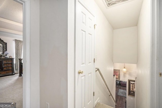 436 Berkshire Pl, Fairburn, GA 30213 - hallway with an upstairs landing and carpet floors