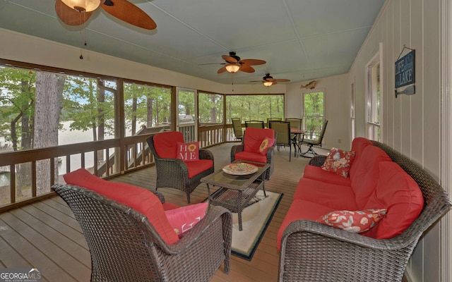 119 Ridgemore Cir, Toccoa, GA 30577 - sunroom with an outdoor hangout area and ceiling fan