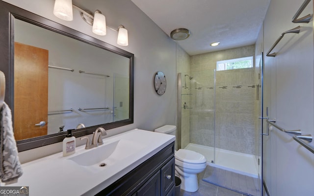 119 Ridgemore Cir, Toccoa, GA 30577 - full bath with vanity, a stall shower, and tile patterned flooring
