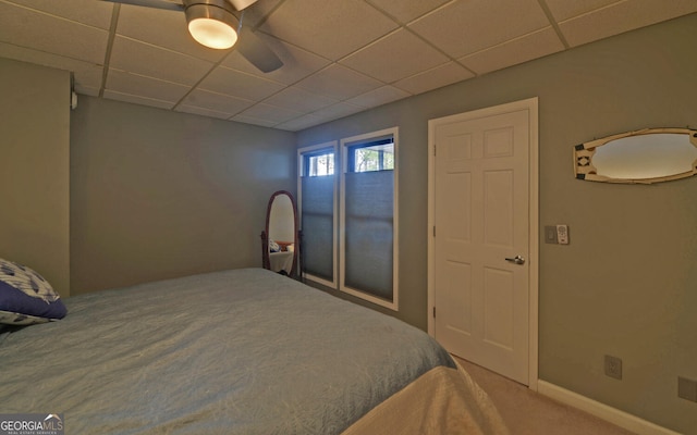 119 Ridgemore Cir, Toccoa, GA 30577 - bedroom featuring a paneled ceiling, carpet, and a ceiling fan