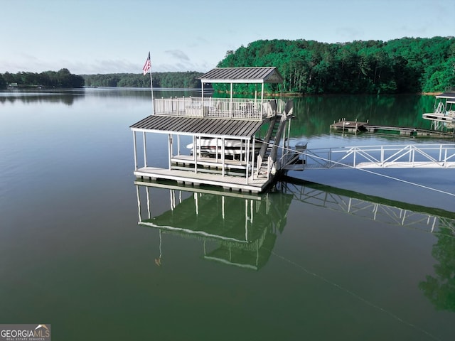 119 Ridgemore Cir, Toccoa, GA 30577 - dock area with a water view and a view of trees