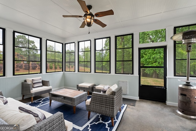 721 Paint Horse Dr, Canton, GA 30115 - sunroom featuring ceiling fan, an outdoor hangout area, and plenty of natural light