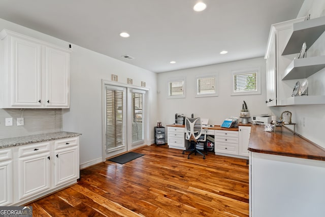 721 Paint Horse Dr, Canton, GA 30115 - office area featuring dark wood finished floors and recessed lighting