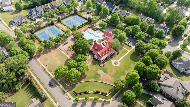721 Paint Horse Dr, Canton, GA 30115 - aerial perspective of suburban area featuring a pool